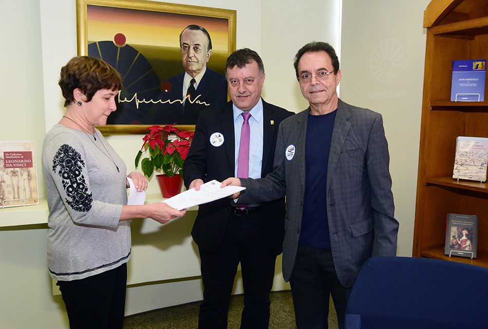 Professores Luis Alberto Magna e Edmundo Capelas, candidatos a reitor e coordenador-geral da Universidade Professores Luis Alberto Magna e Edmundo Capelas