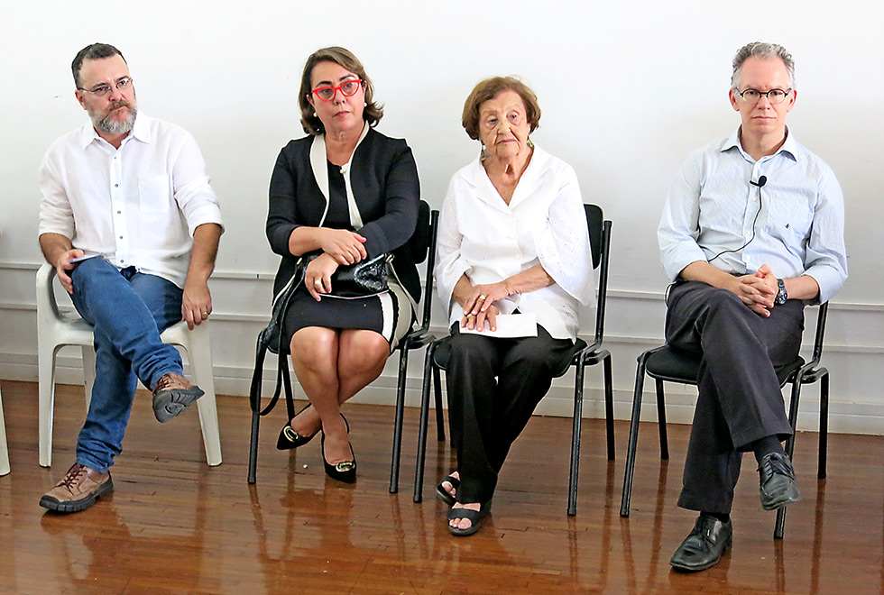 Jacy, com o reitor Marcelo Knobel no Cis-Guanabara