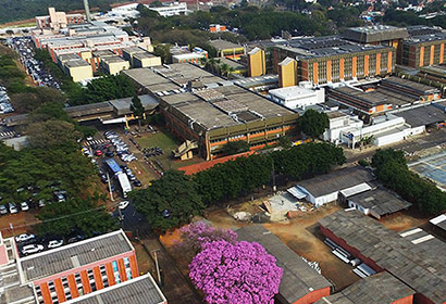 Vista aérea da área da saúde da Unicamp