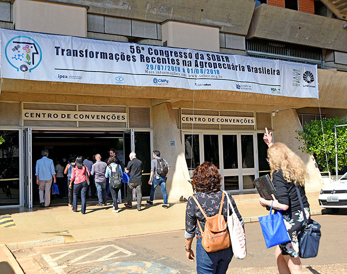Chegada ao 56º Congresso da Sociedade Brasileira de Economia, Administração e Sociologia Rural "SOBER"