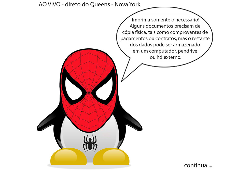 Desenho de pinguim como o super-herói homem aranha