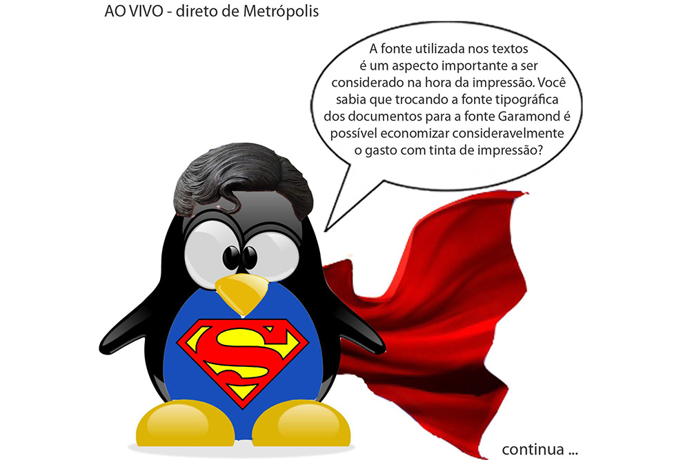 Desenho de pinguim como o super-herói super homem