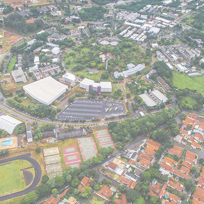 audiodescrição: fotografia colorida aérea do campus da Unicamp