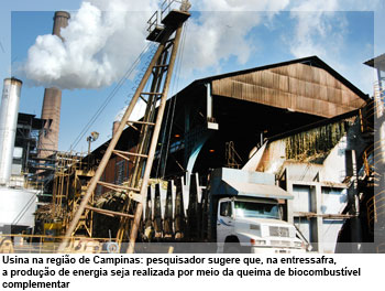 Usina na região de Campinas: pesquisador sugere que, na entressafra, a produção de energia seja realizada por meio da queima de biocombustível complementar