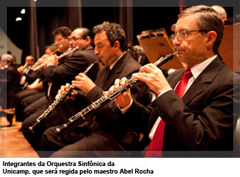 Integrantes da Orquestra Sinfônica da Unicamp, que será regida pelo maestro Abel Rocha