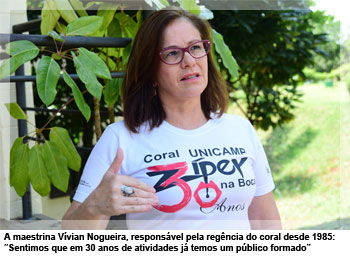 A maestrina Vívian Nogueira, responsável pela regência do coral desde 1985: “Sentimos que em 30 anos de atividades já temos um público formado”