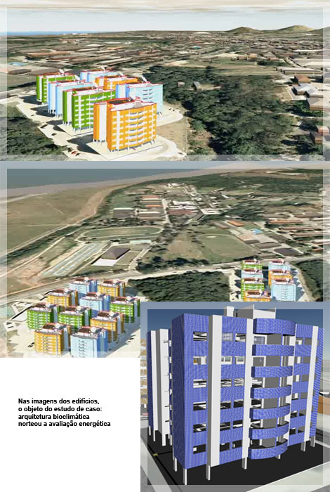 Nas imagens dos edifícios, o objeto do estudo de caso: arquitetura bioclimática norteou a avaliação energética