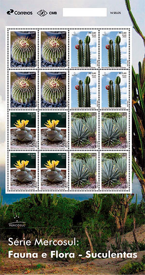 Fotos de um conjunto de selos.