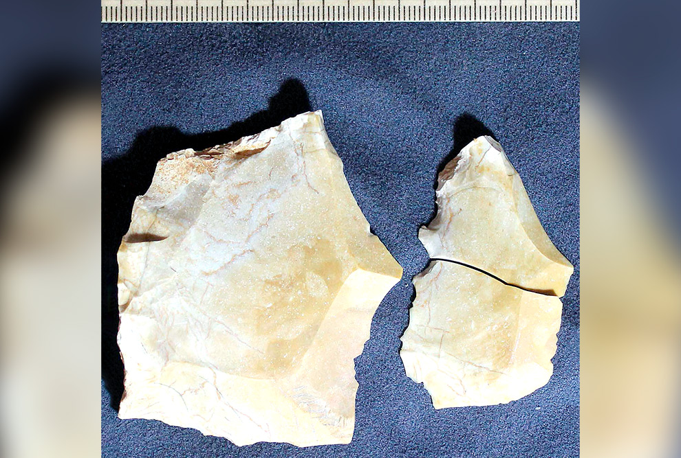 Lascas de pedras encontradas no Vale de Zarqa feitas por hominídeos