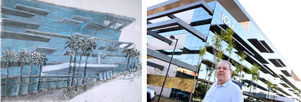 Desenho retrata o prédio do IOU é uma das obras que será doada ao Instituto