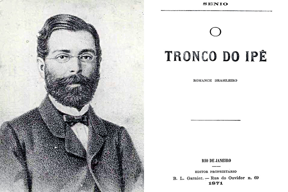 O escritor José de Alencar e o frontispício de seu romance “O Tronco do Ipê”: Sênio como pseudônimo