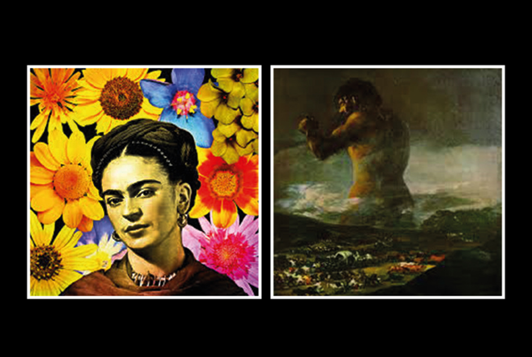 Pinturas de Frida Kahlo e Francisco de Goya