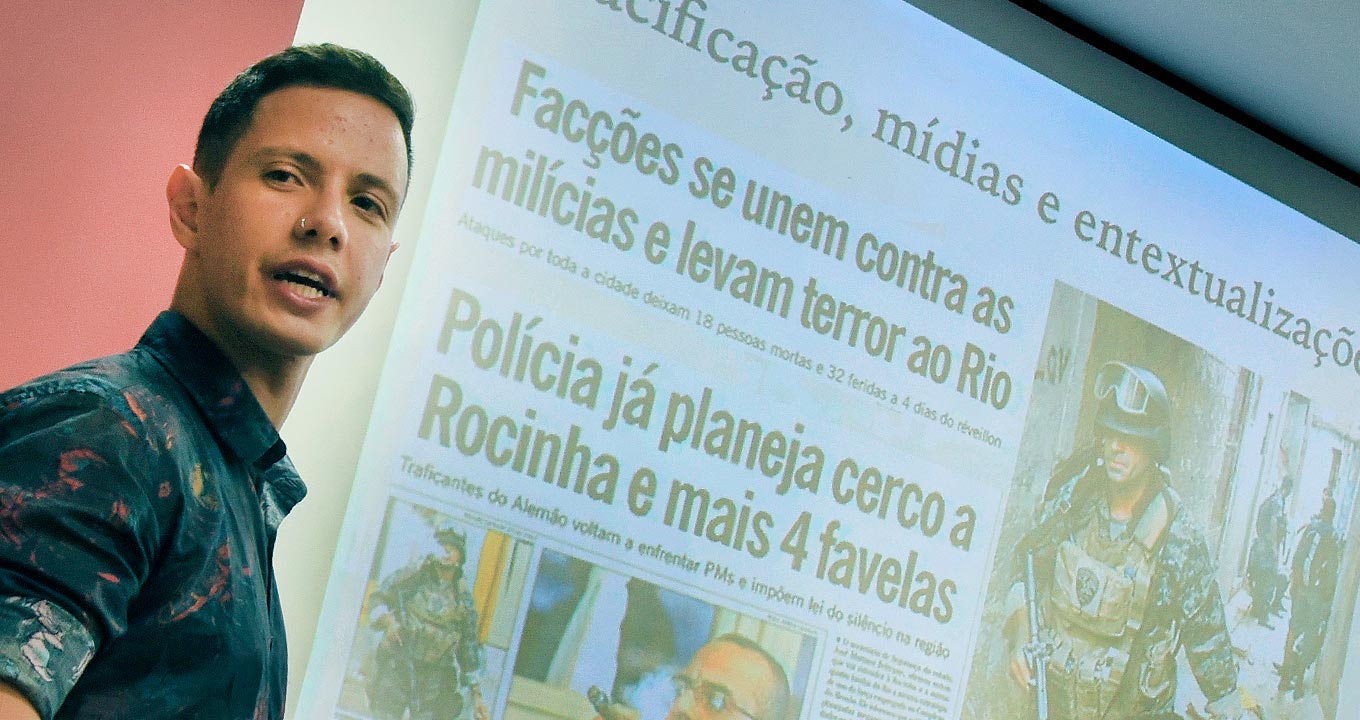 Junot de Oliveira Maia, autor da pesquisa, durante a defesa da tese