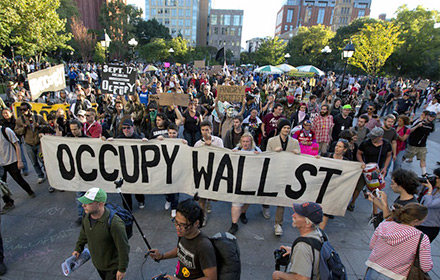Manifestantes durante o movimento Occupy Wall Street | Foto: Reprodução Manifestantes durante o movimento Occupy Wall Street | Foto: Reprodução