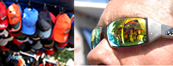 Barracas de "camelódromo" (à esquerda) refletidas em óculos de trabalhador no centro de Campinas: estudo revela a explosão de informalidade em todo país  (Fotos: Antoninho Perri)