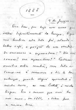 Acima e abaixo, manuscrito de Memorial de Aires: para crítico, Queda influenciou segunda fase do escritor (Manuscritos: Academia Brasileira de Letras)