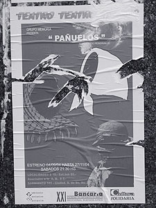 Cartaz de peça de teatro com o título "Panuelos"