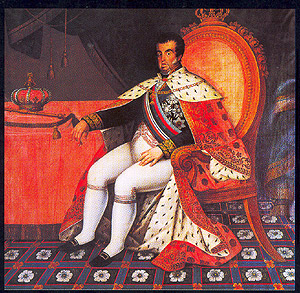 D. João VI, em óleo de José Inácio de S. Paio: "salvador e protetor" do Novo e do Velho Mundo 