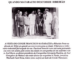 Visita de Francisco Matarazzo: em Ribeirão Preto (anos 30)