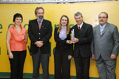 Heloísa de Menezes (Instituto Euvaldo Lodi), Eduardo Costa (Finep), Patricia de Toledo, Roberto Lotufo e Evaldo Vilela (Secretaria de C&T de MG)  (Foto: Vanessa Tanaka)
