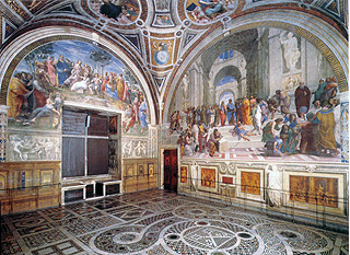 Rafael Sanzio, O Párnaso e a Escola de Atenas. afrescos, 1508-1511, Stanza della Segnatura, Vaticano (Foto: Reprodução)