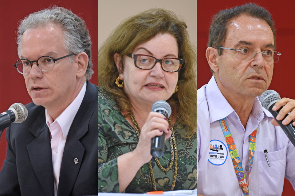 Os professores Marcelo Knobel, Rachel Meneguello e Luís Alberto Magna