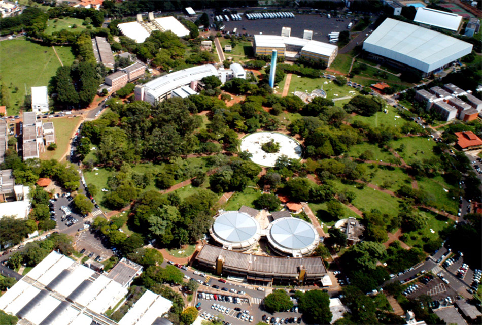 Foto aérea do campus da Unicamp em Campinas