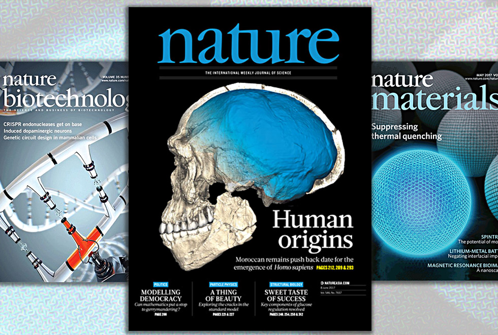 Montagem com capas da revista Nature
