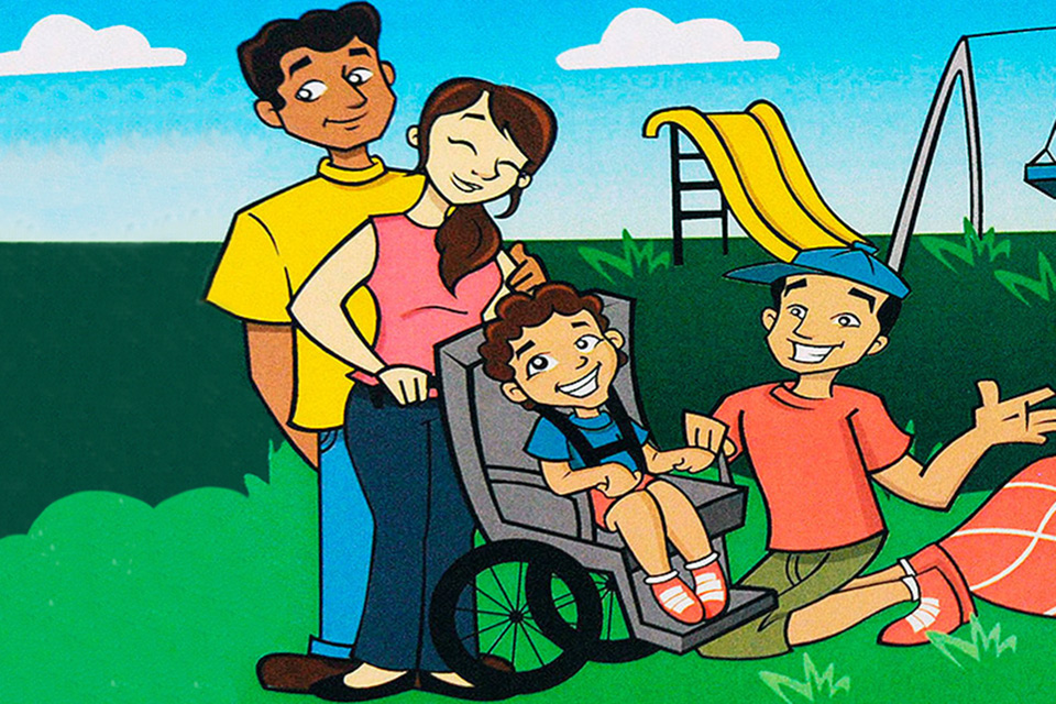 Ilustração do Guia Ilustrado para Cuidadores de Crianças com Deficiências Neuromotoras Ilustração do Guia Ilustrado para Cuidadores de Crianças com Deficiências Neuromotoras