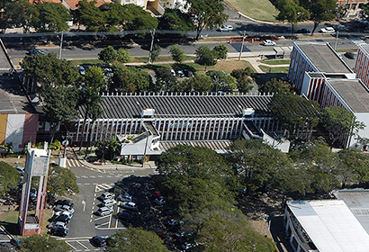 Vista aérea da Reitoria da Unicamp