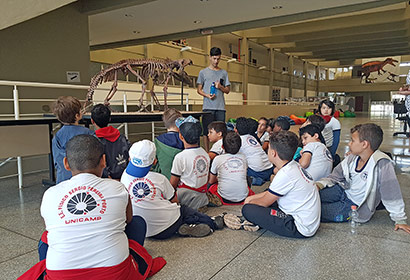 Aspecto geral da exposição Dinossauros (?) no IG
