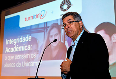 Munir Skaf na apresentação da pesquisa “Integridade acadêmica na Unicamp: o que os alunos pensam” Munir Skaf na apresentação da pesquisa “Integridade acadêmica na Unicamp: o que os alunos pensam”