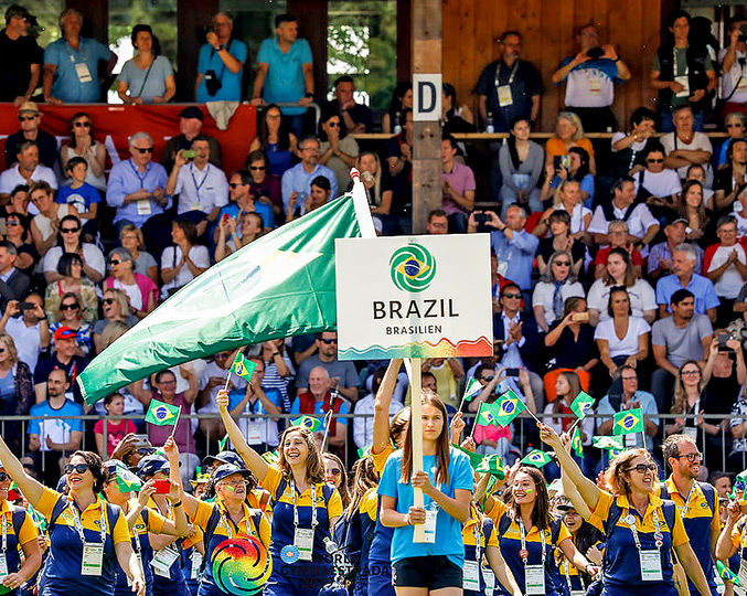 Delegação Brasileira na festa de abertura da 16ª  World Gymnaestrada