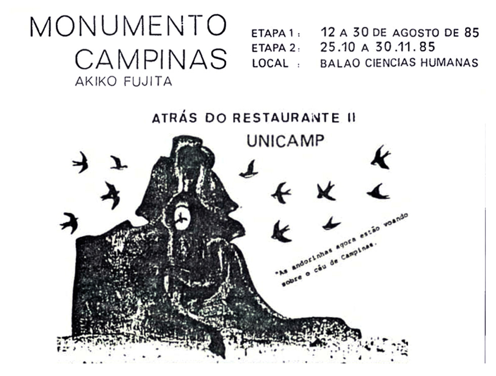 Folder de 1985(Arquivo Siarq) Folder de 1985, que detalhava o trabalho de Akiko Fujita (Arquivo Siarq)