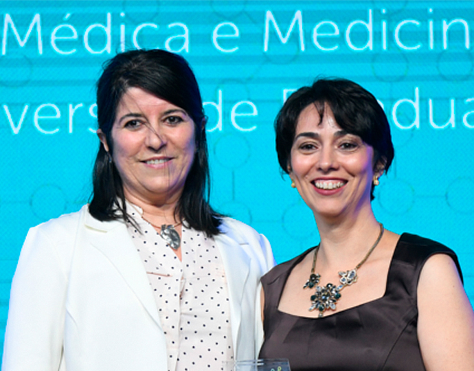 Vera Lúcia Gil da Silva Lopes e Isabella Lopes Monlleó, do Departamento de Genética Médica e Medicina Genômica da FCM