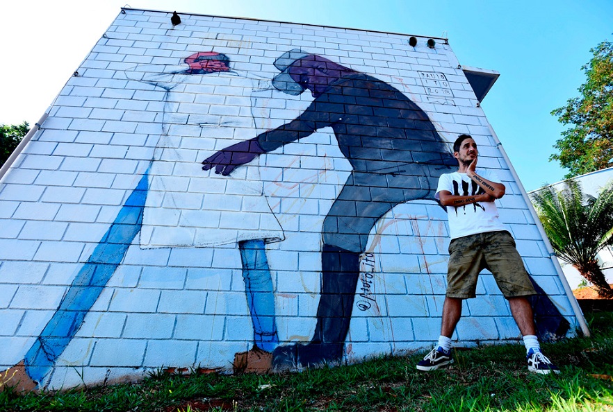 Mural de Paulo Ito pintado no Instituto de Economia da Unicamp