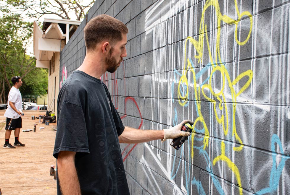 Processo de criação do mural na DGA Processo de criação do mural na DGA