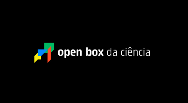 audiodescrição: logomarcar do projeto Open Box da Ciência