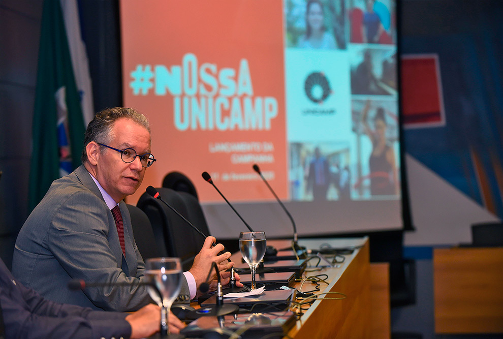 Lançamento da campanha "Nossa Unicamp" na sala do Conselho Universitário Lançamento da campanha "Nossa Unicamp" na sala do Conselho Universitário