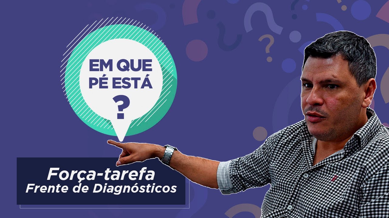 Capa do programa com o titulo Frente de Diagnósticos Covid-19