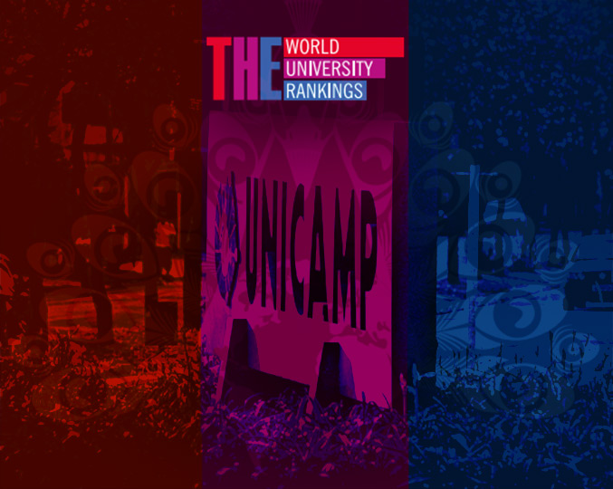 Unicamp tem segunda colocação na América Latina, segundo ranking internacional THE 2021 Áudio descrição: ilustração com a logo do times higher e como marca d'água fotografia da unicamp