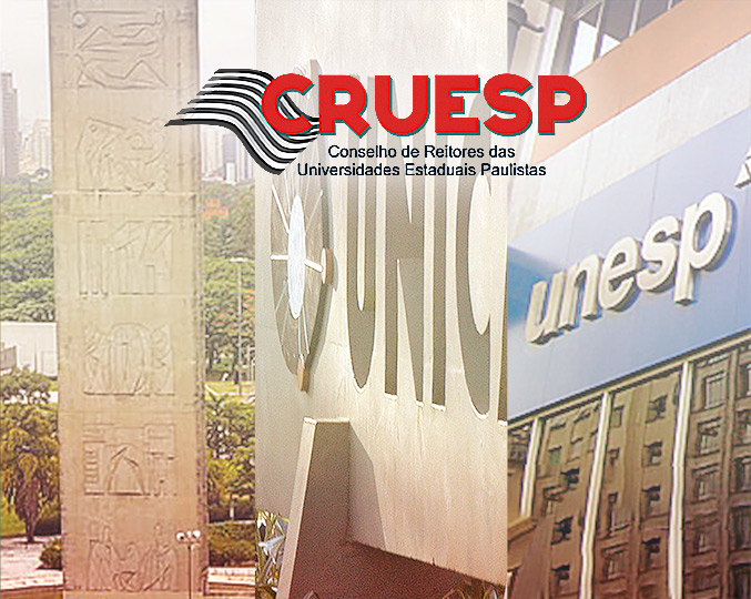 Logo Cruesp e das três universidades paulistas 