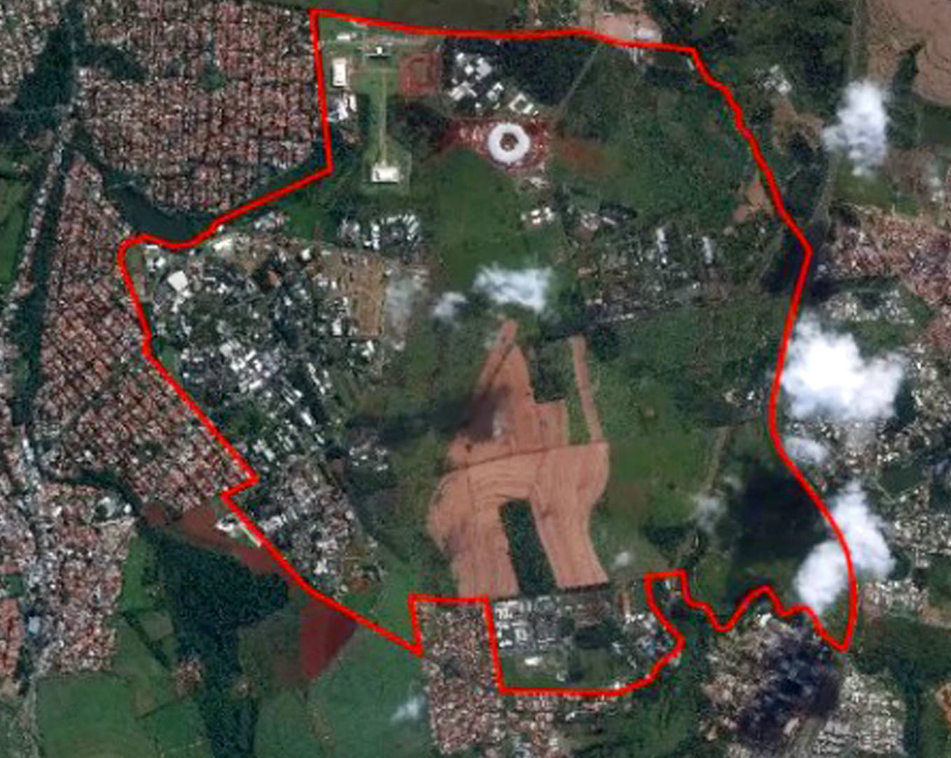 vista aérea da área em que será instalado o HIDS