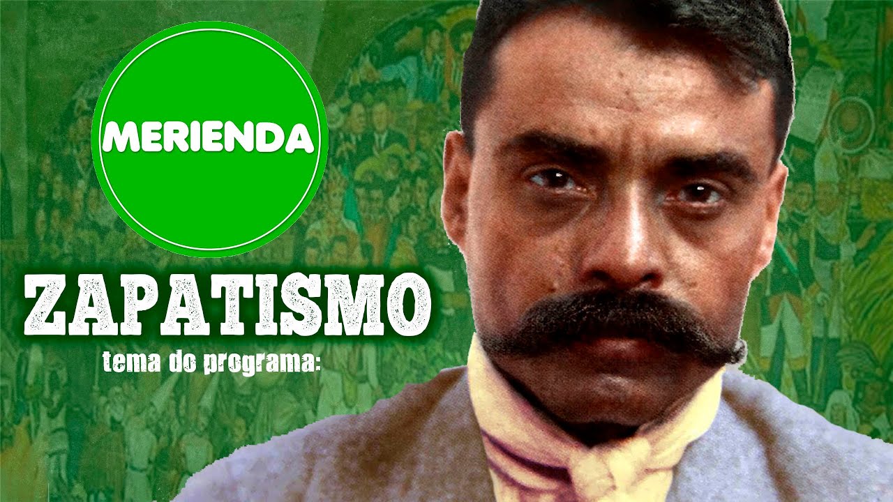 Capa do programa onde aparece o selo escrito Merienda, e o tema "Zapatismo"