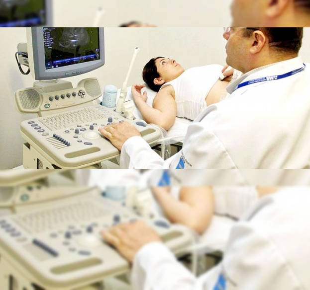 Médico faz exame de ultrassonografia em paciente