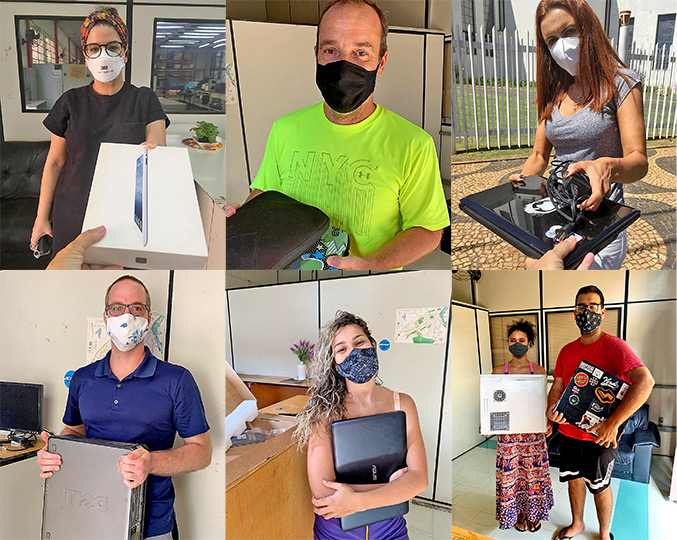 Neste ano, inscrições para empréstimo de equipamentos serão centralizadas no site Inclusão Digital - Unicamp (fotos: reprodução) foto mostra pessoas beneficiadas com os equipamentos emprestados pela unicamp
