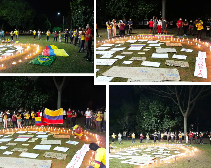 Com velas e cartazes, os alunos denunciam os atos de violência das forças de segurança em várias cidades Com velas e cartazes, os alunos denunciam os atos de violência das forças de segurança em várias cidades