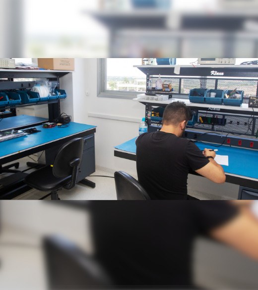 Sala de trabalho da PITEC no prédio Soma do Parque Científico e Tecnológico da Unicamp