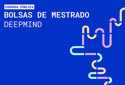 imagem mostra banner de divulgação do programa de bolsas de mestrado DeepMind