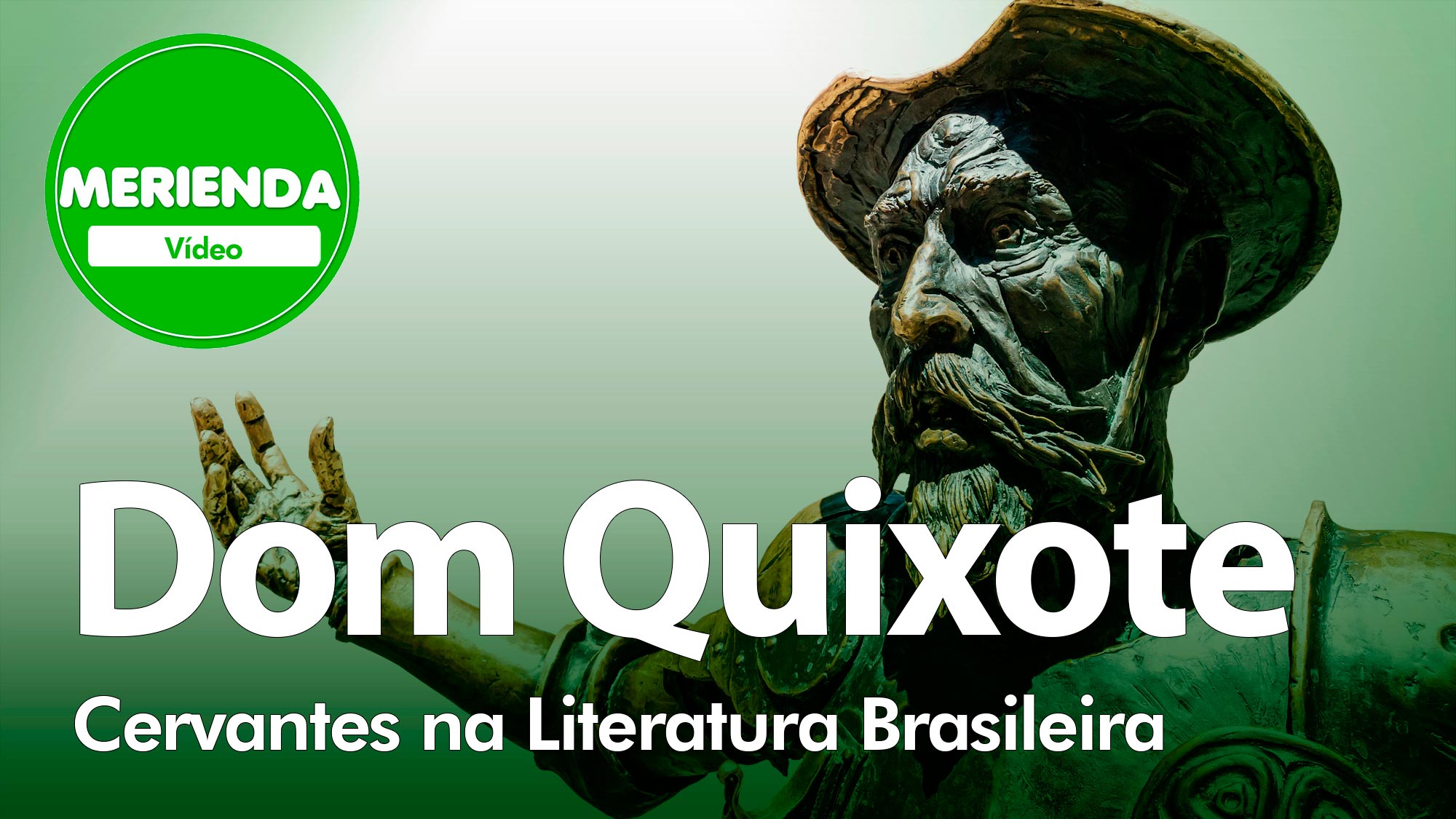 Capa do programa mostra escultura de Dom Quixote. Está escrito "Dom Quixote - Cervantes na Literatura Brasileira"